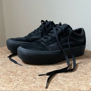 Vans Old Skool All Black Platform Low Tops